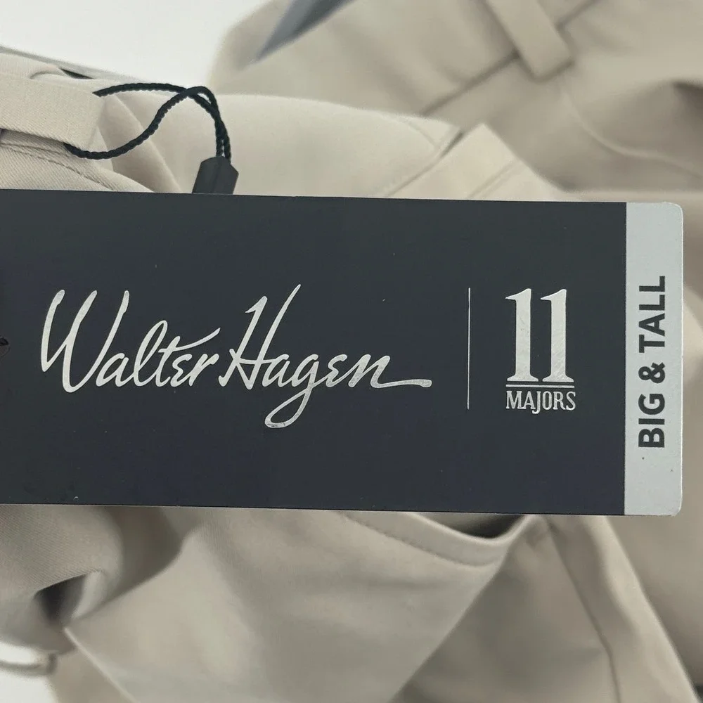 NWT Walter Hagen Men Big & Tall Golf Shorts Sz 50 Light Khaki HydroDri P11‎